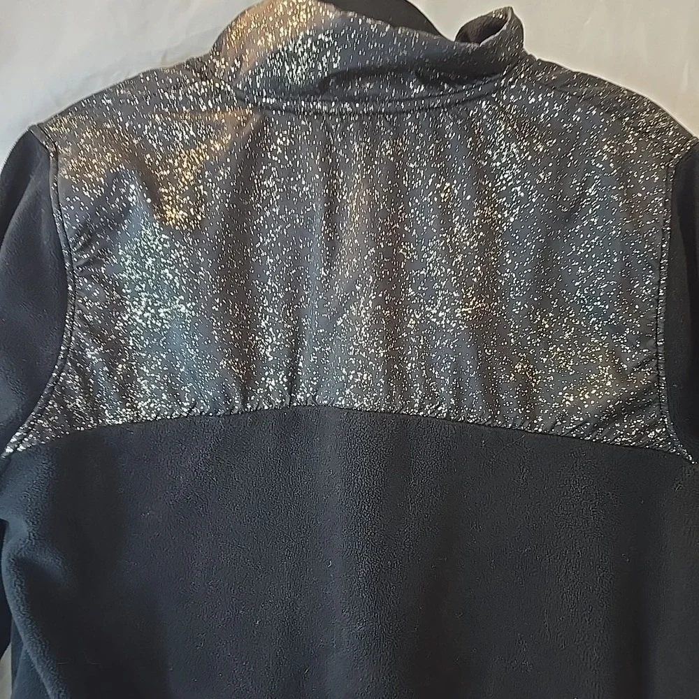 NIKE Women's Sportswear‎ Stardust Fleece Full-zip Jacket Black Gold Atleisure L